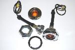 68 Round front side marker light assembly w/pig tails. (Curved style DODGE)